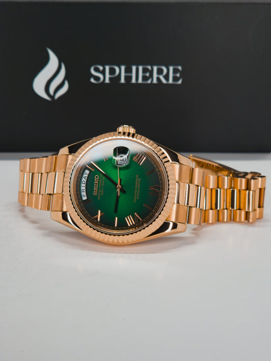 Sphere Day-Date Rose Gold Automatic Watch | Seiko NH36