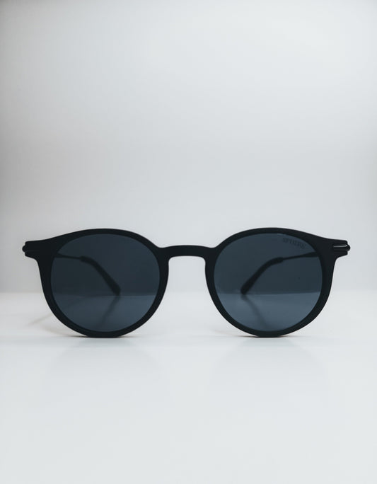 Sphere Matte Black/Blue Sunglasses | Premium Acetate, UV & Blue-Light