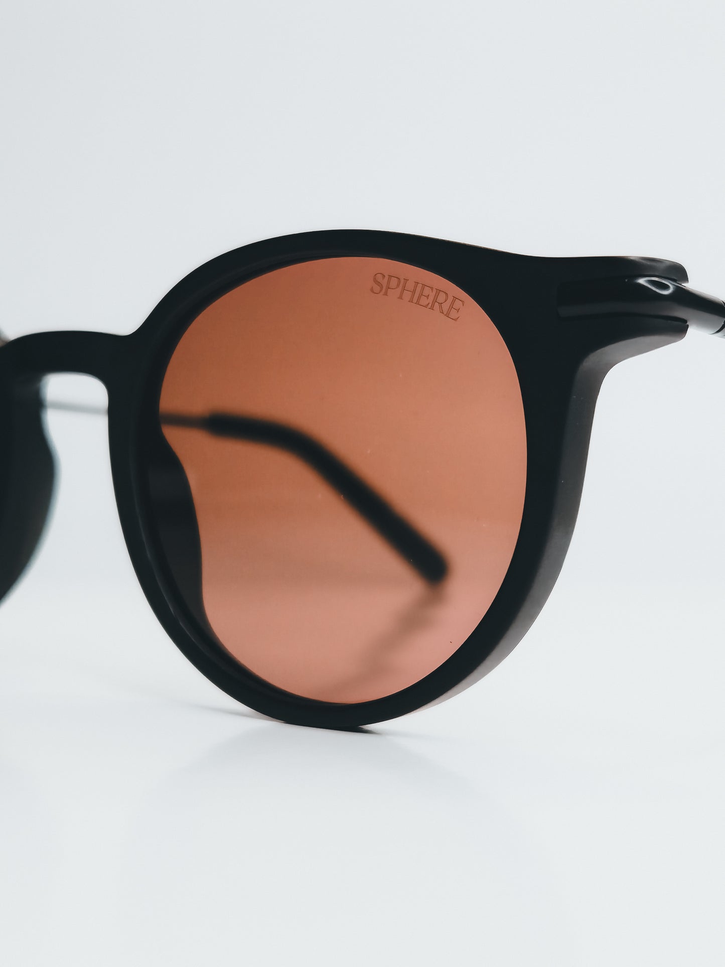 Sphere Matte Black/Brown Sunglasses | Premium Acetate, UV & Blue-Light