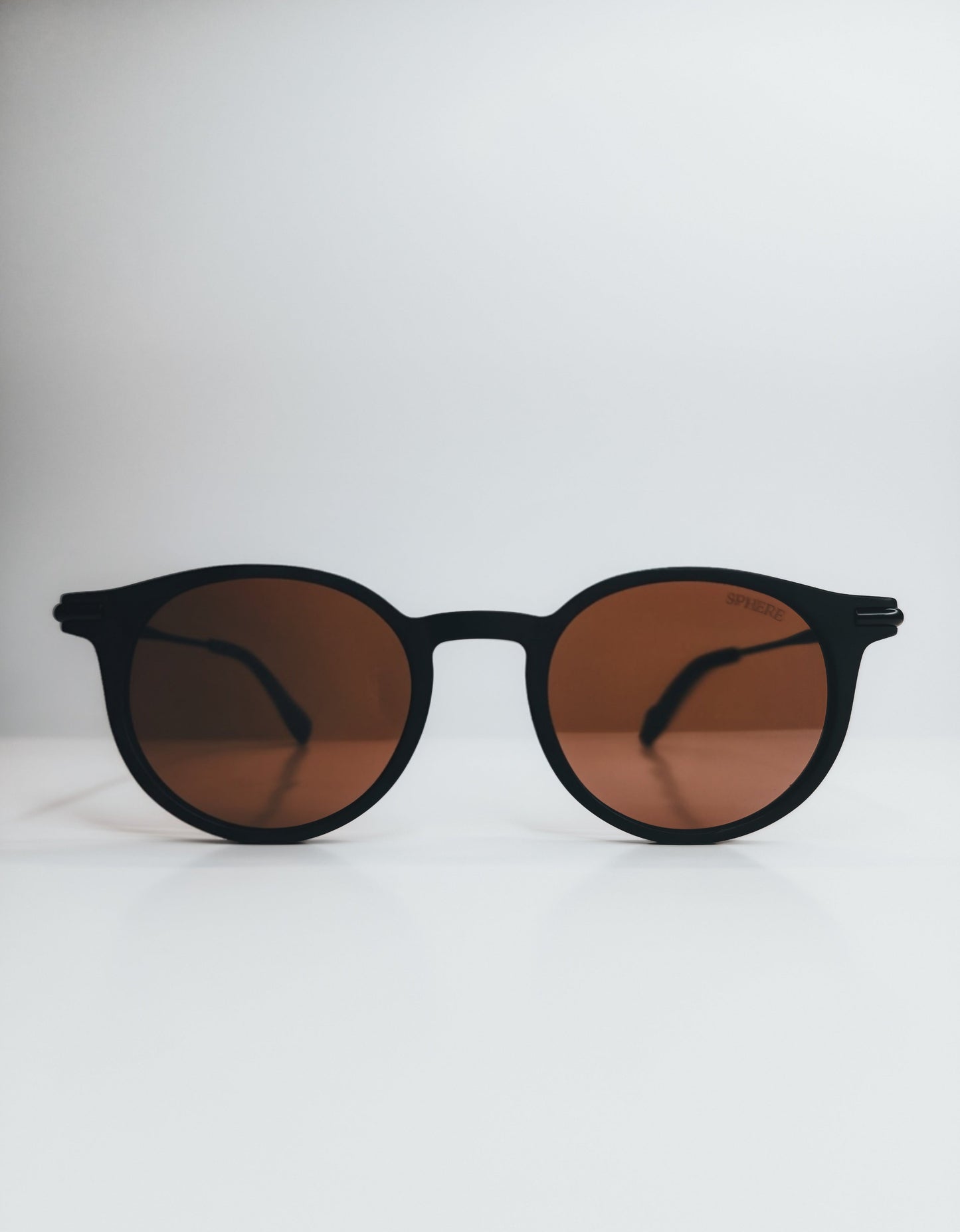 Sphere Matte Black/Brown Sunglasses | Premium Acetate, UV & Blue-Light