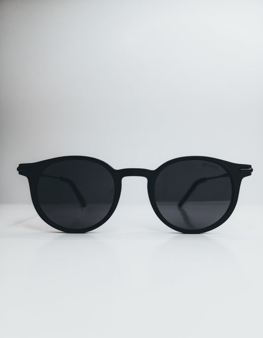 Sphere Matte Black/Dark Sunglasses | Premium Acetate, UV & Blue-Light