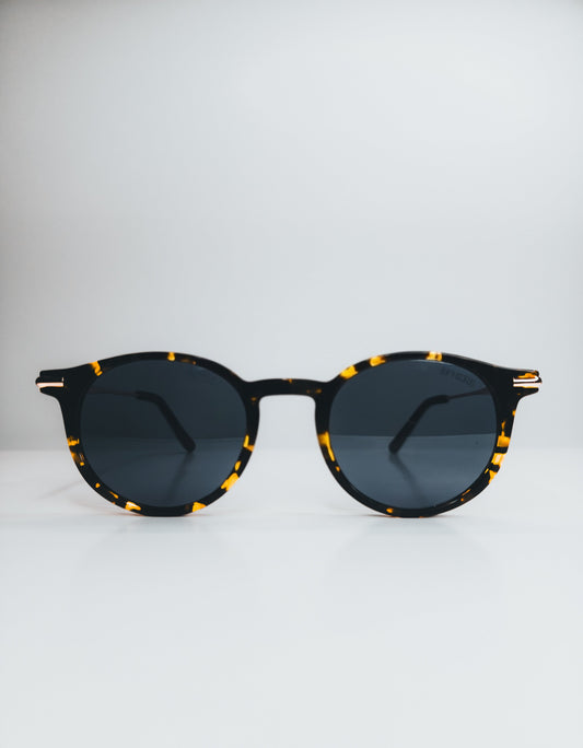 Sphere Tortoise/Blue Sunglasses | Premium Acetate, UV & Blue-Light