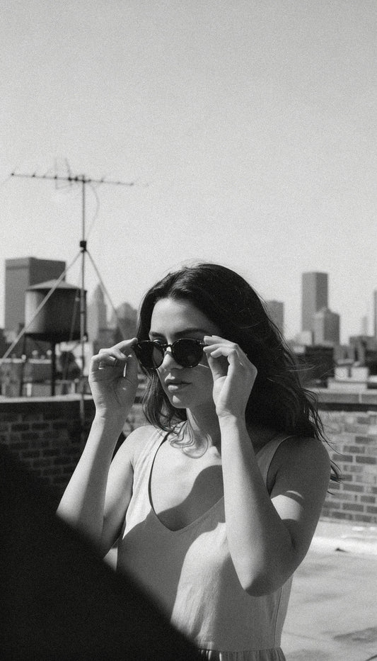 Sphere Matte Black/Blue Sunglasses | Premium Acetate, UV & Blue-Light