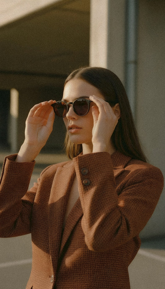 Sphere Matte Black/Brown Sunglasses | Premium Acetate, UV & Blue-Light