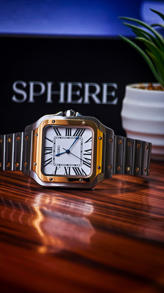 Sphere Santos Two-Tone Automatic Watch | Seiko NH35 Stainless Steel