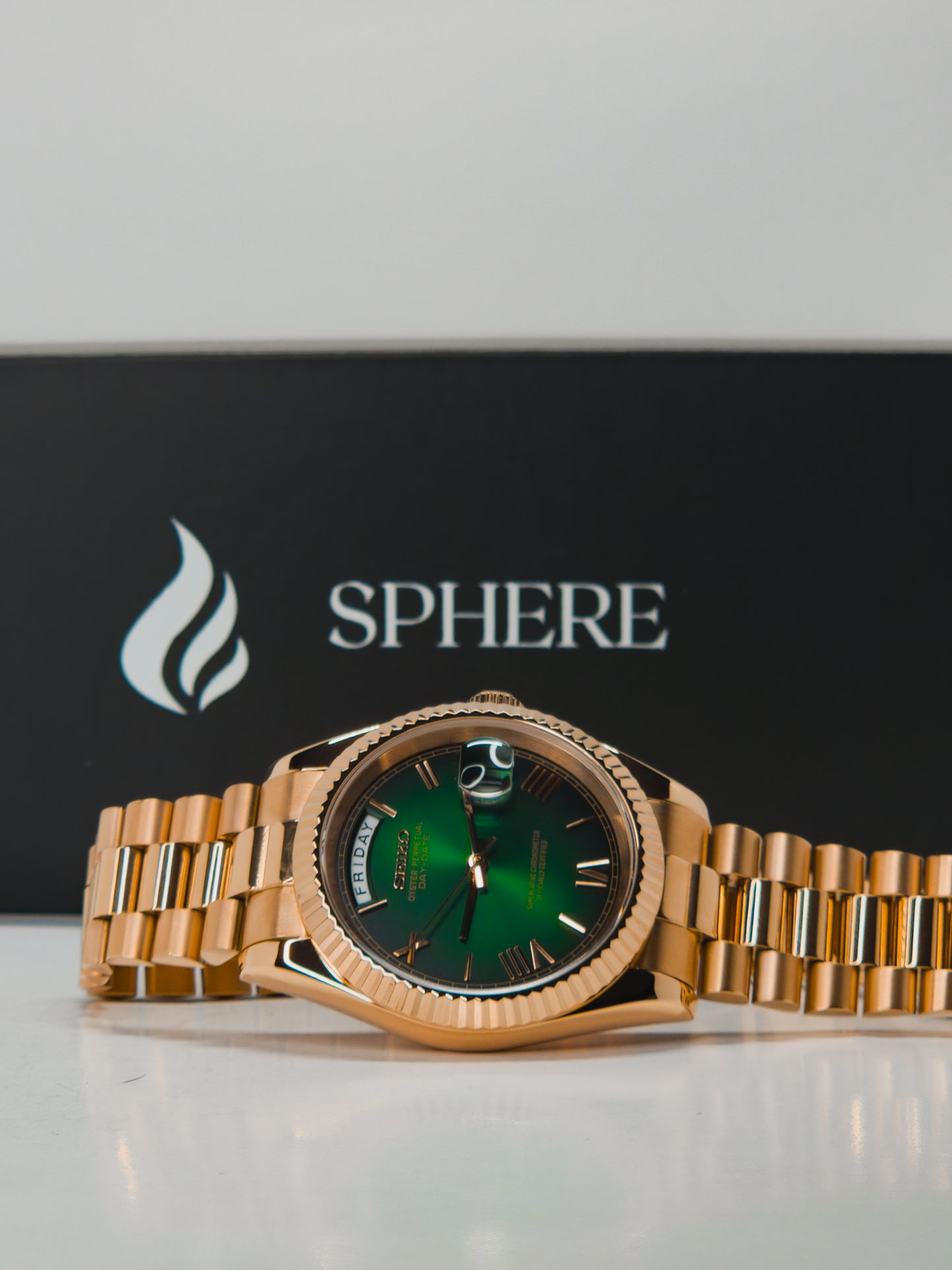 Sphere Day-Date Rose Gold Automatic Watch | Seiko NH36