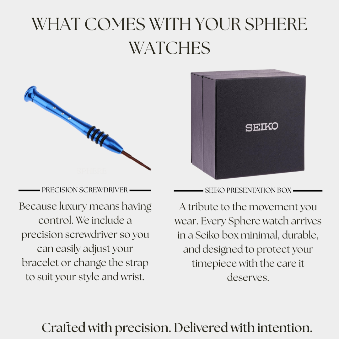 Sphere Rose Gold Black Automatic Watch | Seiko NH35, 316L Stainless Steel